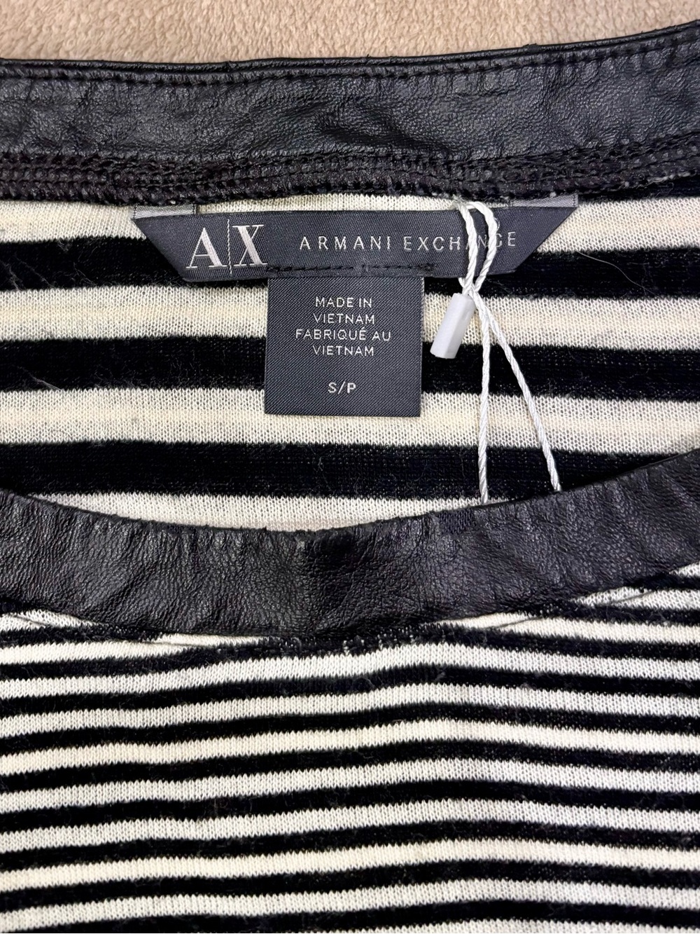 Y2K Armani Exchange Black & White Striped Women's Top